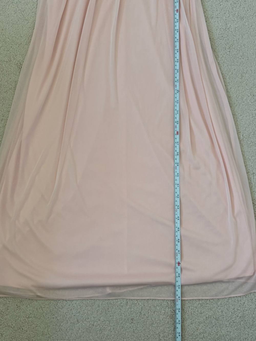 David's Bridal - Girl’s Pale Blush Lace One-Shoulder Maxi Dress - Picture 6 of 7